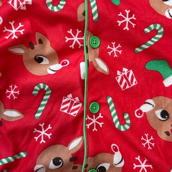 Rudolph the Red Nosed Reindeer Christmas Kids 2 Piece Pajama Set S 6/7 New - Picture 2 of 6